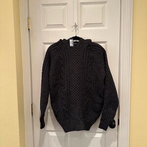 Men's Black Cable Knit Sweater